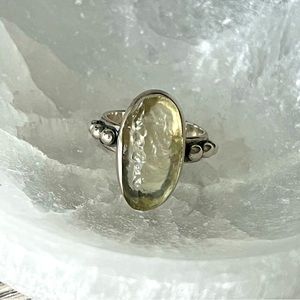 Libyan Desert Glass Tektite Ring (size 7)